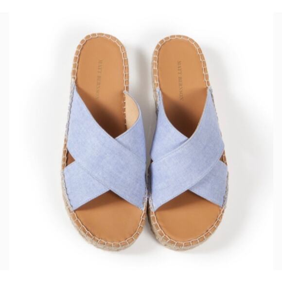 Matt Bernson Porto Cross Front Espadrille Slide Sandals Size 9 - Picture 1 of 9